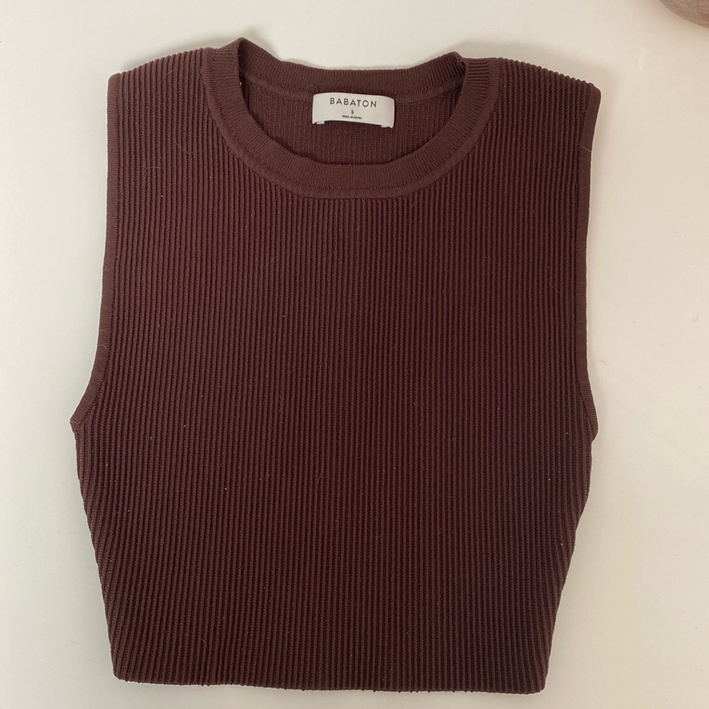 Aritzia Babaton Sculpt Knit Cropped Tank Top